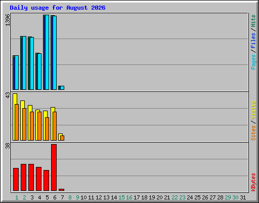 Daily usage for August 2026