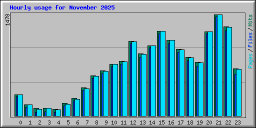 Hourly usage for November 2025