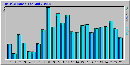 Hourly usage for July 2026
