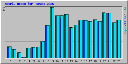 Hourly usage for August 2026